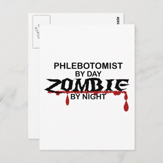 Phlebotomist Zombie Briefkaart (Voorkant / Achterkant)