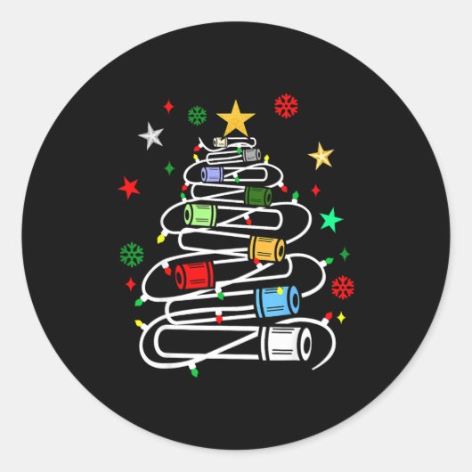 Phlebotomy Blood Tube Christmas Tree Phlebotomist  Ronde Sticker (Voorkant)
