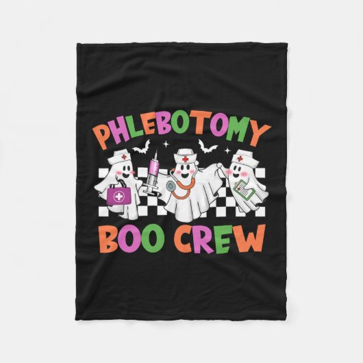 Phlebotomy Boo Crew Phlebotomist Halloween kostuum Fleece Deken (Voorkant)
