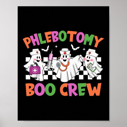 Phlebotomy Boo Crew Phlebotomist Halloween kostuum Poster (Voorkant)