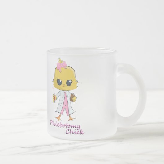 Phlebotomy Chick 10 oz Frosted Glass Coffee Mok (Rechts)
