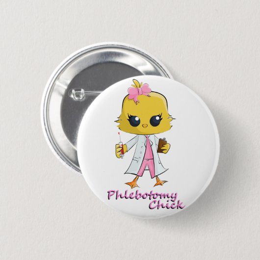 Phlebotomy Chick Ronde Button 5,7 Cm (Voorkant /achterkant)