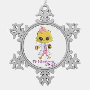 Phlebotomy Chick Snowflake Ornament