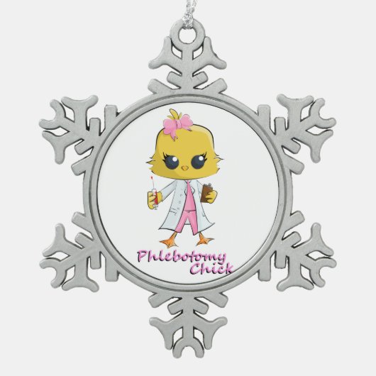 Phlebotomy Chick Snowflake Ornament (Voorkant)