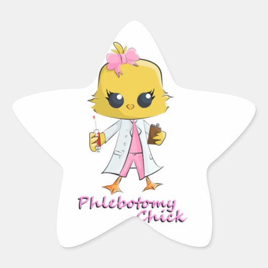 Phlebotomy Chick Ster Sticker (Voorkant)