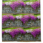 Phlox gedruct op rotsen douchegordijn (Voorkant)