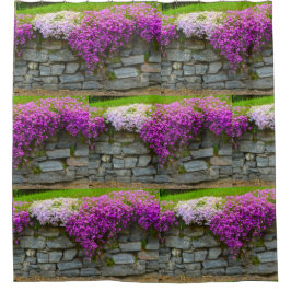 Phlox gedruct op rotsen douchegordijn