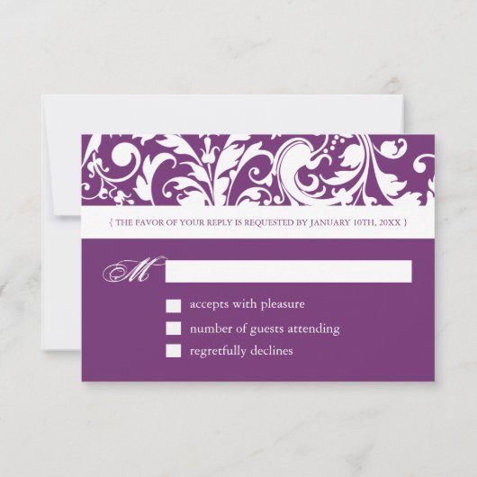 Phlox-reactiekaarten - RSVP 3,5-inch x 5-inch (Achterkant)