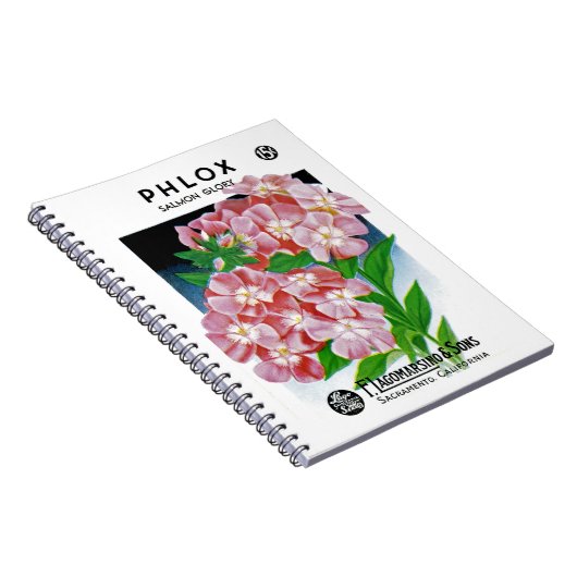 Phlox Seed Packet Label Notitieboek (Rechterzijde)
