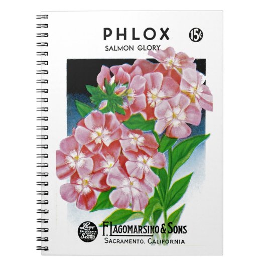 Phlox Seed Packet Label Notitieboek (Voorkant)
