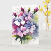 Phlox - Watercolor flowers Kaart (Gele Bloem)