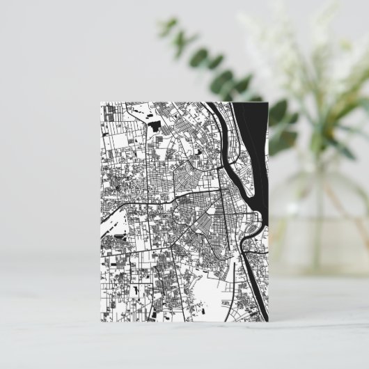 Phnom Penh Cambodia City Map Briefkaart (Staand voorkant)