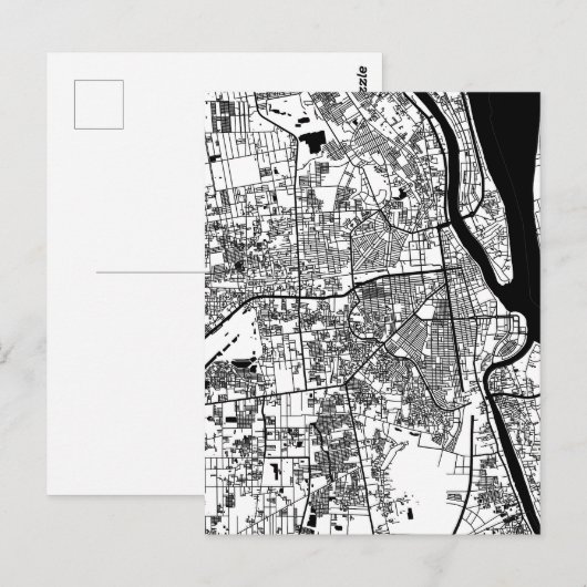 Phnom Penh Cambodia City Map Briefkaart (Voorkant / Achterkant)