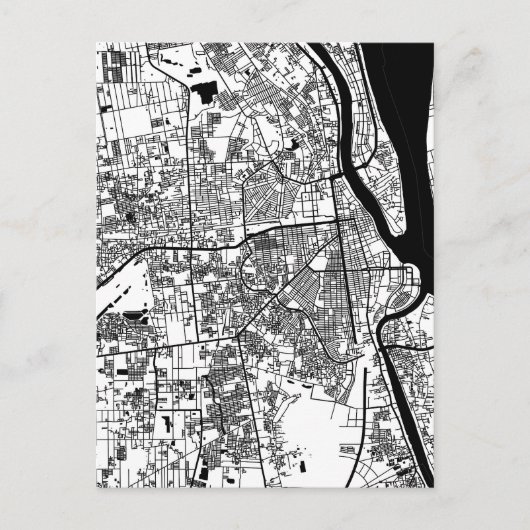Phnom Penh Cambodia City Map Briefkaart (Voorkant)