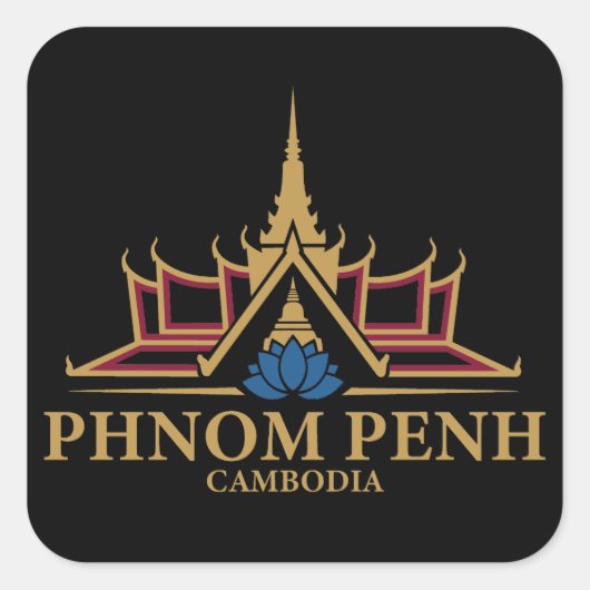 Phnom Penh Cambodia Southeast Asia Vierkante Sticker (Voorkant)