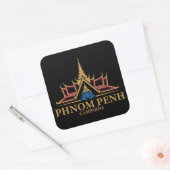 Phnom Penh Cambodia Southeast Asia Vierkante Sticker (Envelop)