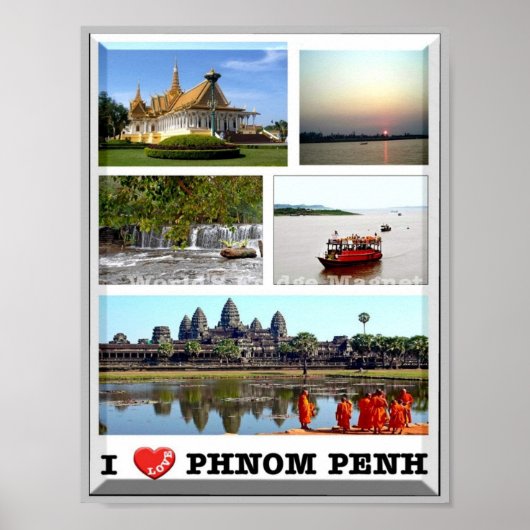 Phnom Penh - Cambodja - I Love - Poster (Voorkant)