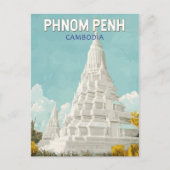 Phnom Penh Cambodja Illustratie Reizen Art Retro Briefkaart (Voorkant)