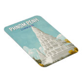 Phnom Penh Cambodja Illustratie Reizen Art Retro Magneet (Rechterzijde)