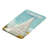 Phnom Penh Cambodja Illustratie Reizen Art Retro Magneet (Linkerzijde)