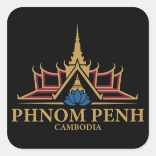 Phnom Penh Cambodja Zuidoost-Azië Vierkante Sticker