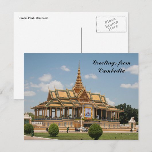 phnom penh groetings briefkaart (Voorkant / Achterkant)