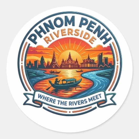 PHNOM PENH RONDE STICKER (Voorkant)
