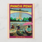 Phnom Penh vintage-poster Briefkaart (Voorkant)