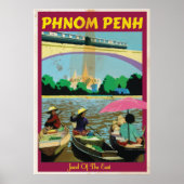 Phnom Penh vintage-poster Poster (Voorkant)