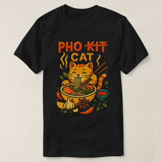Pho Cat Noodle Burst T-shirt (Design voorkant)