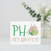 Pho-Get (vergeet) over het Vietnamese nobele soep Briefkaart (Staand voorkant)