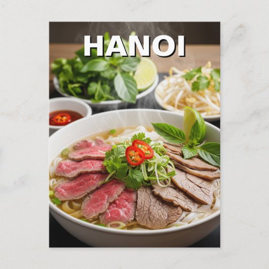 Pho Hanoi Vietnam Reizen Briefkaart (Voorkant)