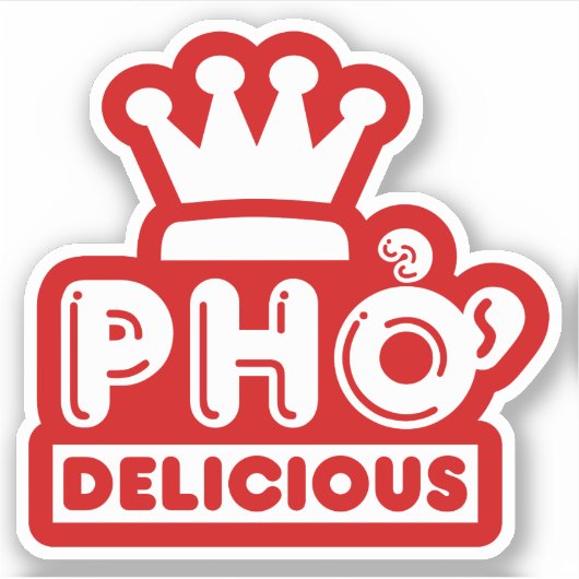 Pho King Delicious Sticker (Voorkant)