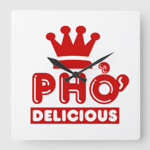 Pho King Delicious Vierkante Klok