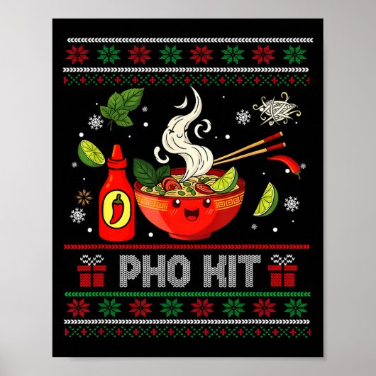 Pho Kit Apparel Lelijke Kerst Pyjama's Matching Fa Poster (Voorkant)
