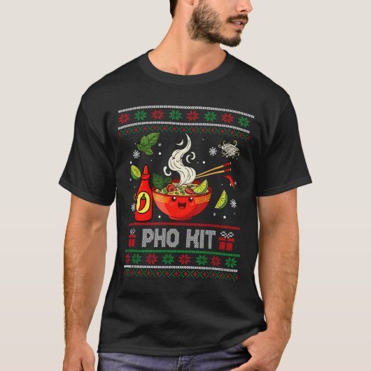Pho Kit Apparel Ugly Xmas Pajamas Matching Family  T-shirt (Voorkant)