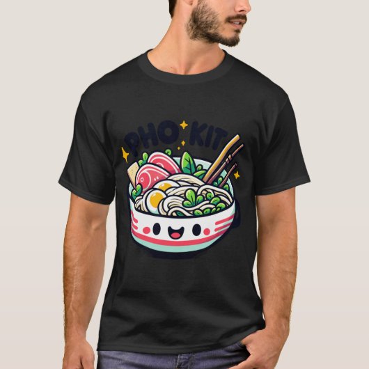Pho Kit Cute Smiling Pho Bowl T-shirt (Voorkant)