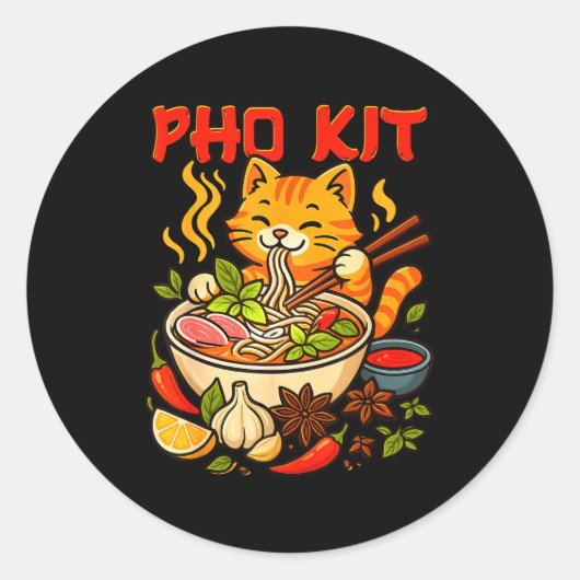 Pho Kit Mariners Kat Grappige Meme  Ronde Sticker (Voorkant)
