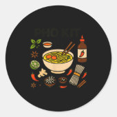 Pho Kit Vietnamese Food  Ronde Sticker (Voorkant)