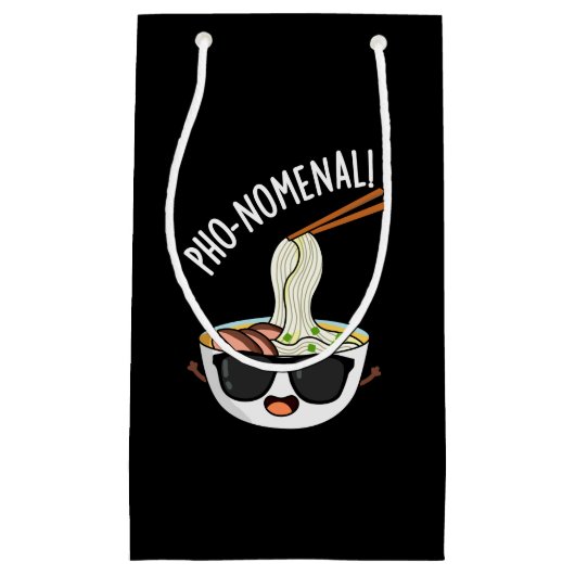 Pho-nomenal Funny Pho Soup Pun Dark BG Klein Cadeauzakje (Voorkant)