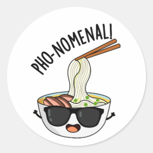 Pho-nomenale Grappige Pho Soep Puns Ronde Sticker