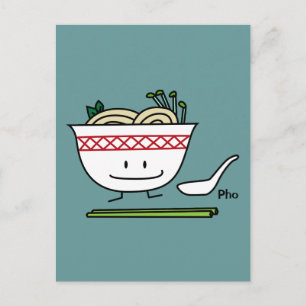 Pho Noodle Bowl Vietnam soep knuppels Briefkaart
