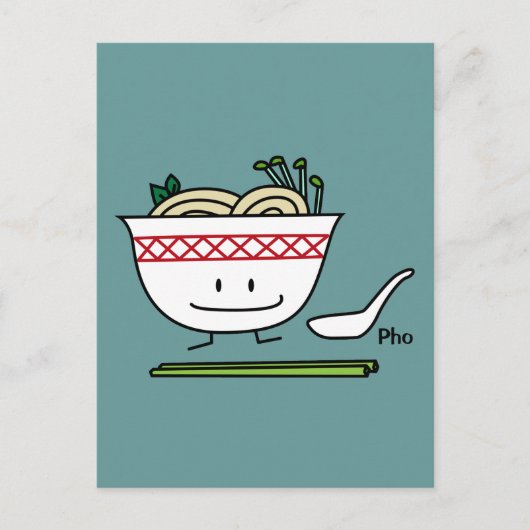 Pho Noodle Bowl Vietnam soep knuppels Briefkaart (Voorkant)