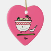 Pho Noodle Bowl Vietnam soep knuppels Keramisch Ornament (Rechts)