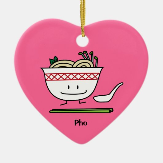 Pho Noodle Bowl Vietnam soep knuppels Keramisch Ornament (Voorkant)