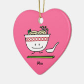 Pho Noodle Bowl Vietnam soep knuppels Keramisch Ornament (Links)
