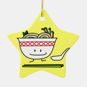 Pho Noodle Bowl Vietnam soep knuppels Keramisch Ornament