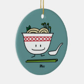 Pho Noodle Bowl Vietnam soep knuppels Keramisch Ornament (Rechts)