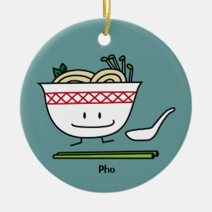 Pho Noodle Bowl Vietnam soep knuppels Keramisch Ornament