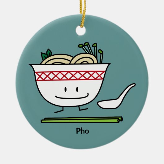 Pho Noodle Bowl Vietnam soep knuppels Keramisch Ornament (Voorkant)